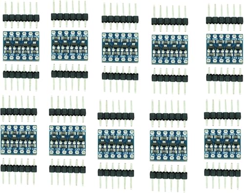 A-DIGISHUO 10 unidades de 4 canales IIC I2C convertidor de nivel lógico bidireccional 3.3V-5V módulo de cambio para Arduino (paquete de 10)