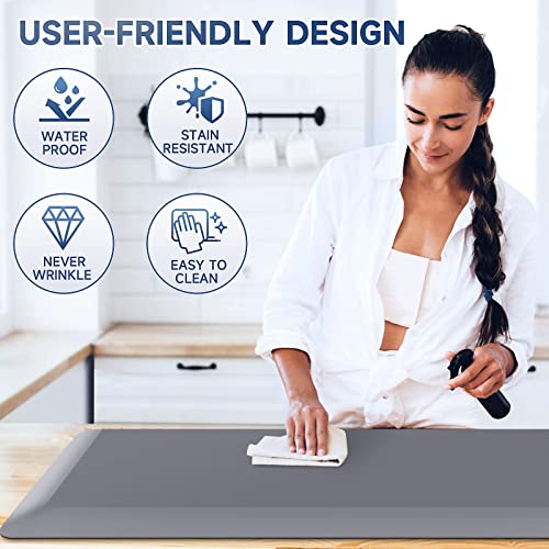 Image of StepRite 4 /5 Inch Thick Kitchen Mat Anti Fatigue Mat Kitchen Rugs Kitchen Decor Non-Slip, Stain & Water Resistant, Kitchen Mats Desk Mat for Kitchen, Office, Workshop, Grey, 17'' x 39''