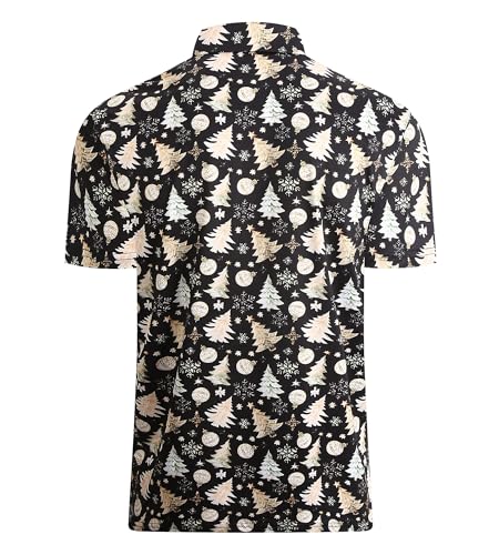 Alex Vando Mens Hawaiian Golf Shirt Moisture Wicking Digital Print Golf Shirts for Men