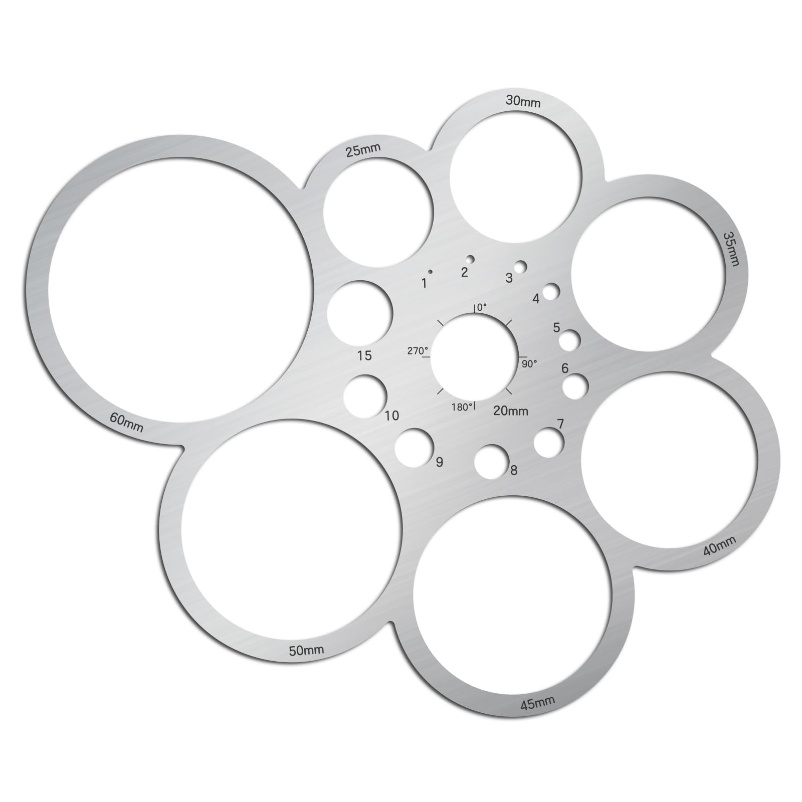 ORIGACH Stainless Steel Round Ruler Metal Drafting Stencils Circle and Corner Template Rulers for Leather Sewing DIY Craft Supplies — image 1