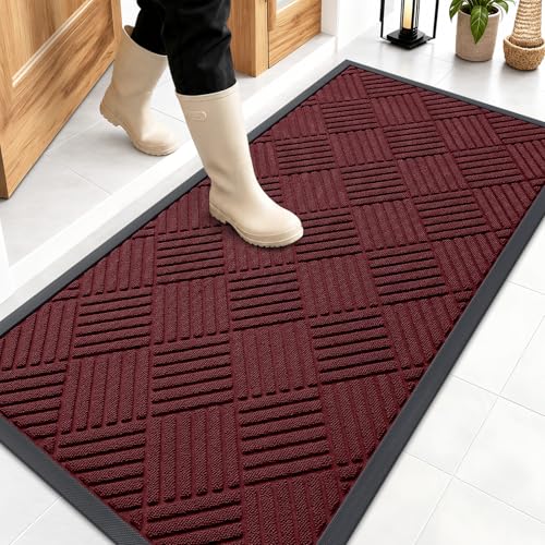 Image of OLANLY Front Door Mat Outside Entrance 47x23, Waterproof Heavy-Duty Doormat
