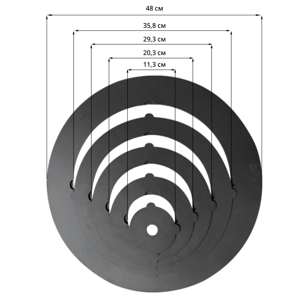 Termómetro para horno de 44 cm de diámetro, 5 anillas, 48 cm, hierro fundido, tapa de 46,5 cm de diámetro, 16 L, cuchara espumadera de 48 cm (set – 517)