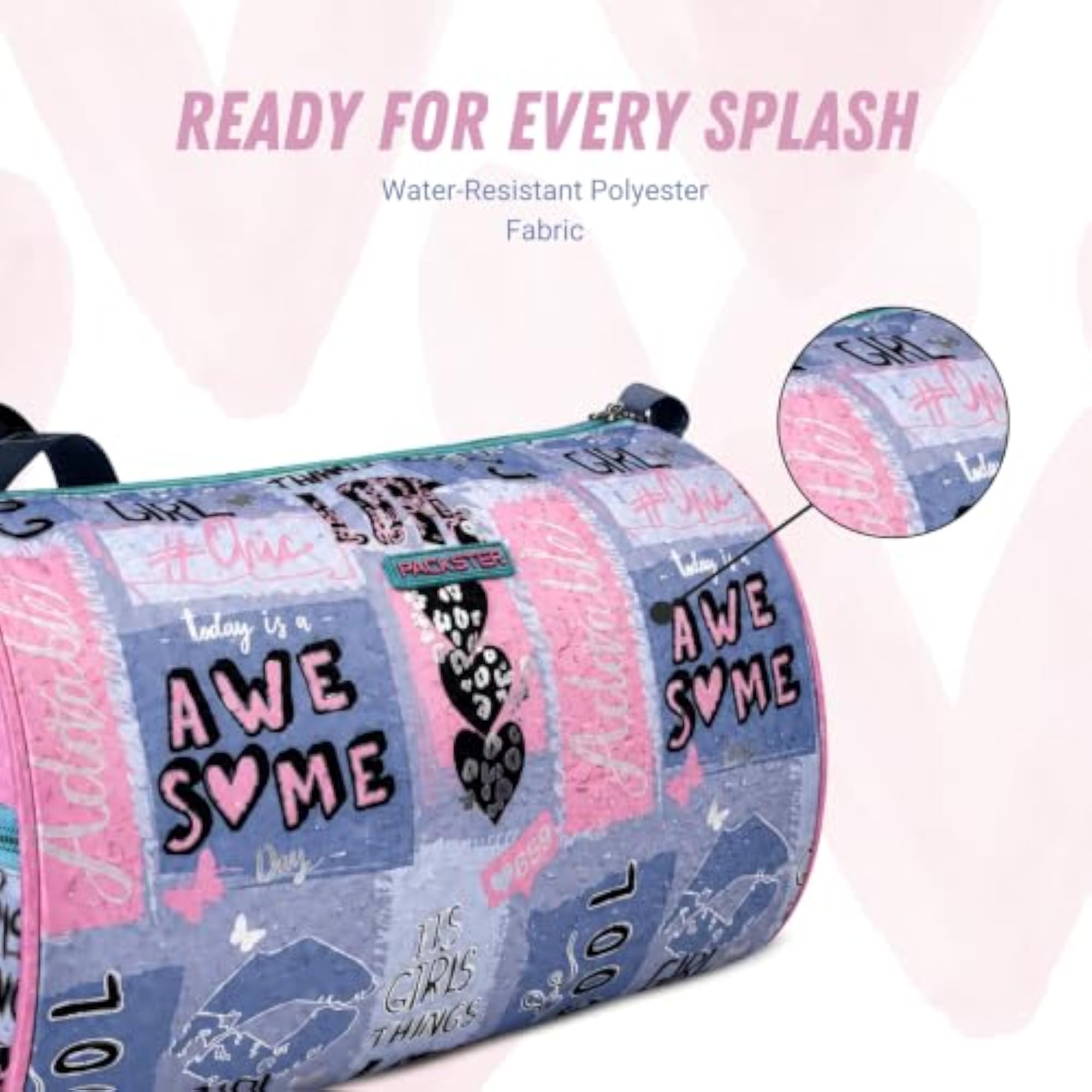 Kids Cool Blue Duffle Bag, 15L Capacity for Girls