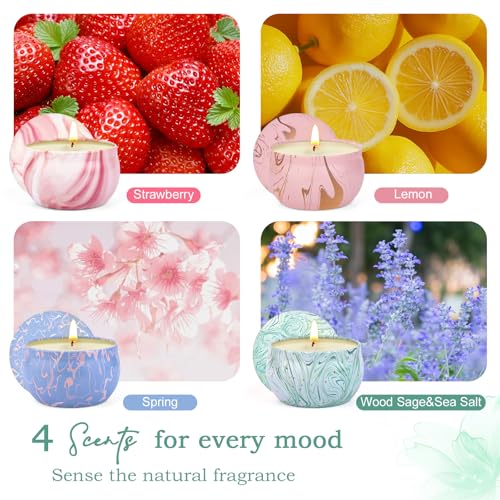Candle Gifts,Scented Candles Christmas Gift Set for Women, 4 Pack Aromatherapy Candles for Home Scented, Natural Soy Wax Candles Gift Set for Birthday, Mother's Day, Christmas, Valentine's Day - Image 2