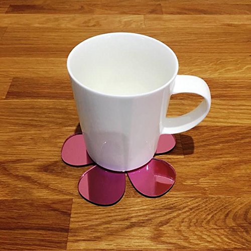 Super Cool Creations Coasters - Daisy Shaped - Pink Mirror - 8 Set - Image 2