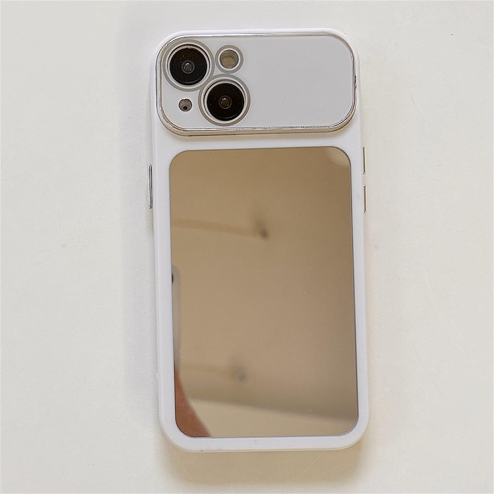 Miroir arrière iPhone 13 coque de téléphone blanche antichoc antichute - 5