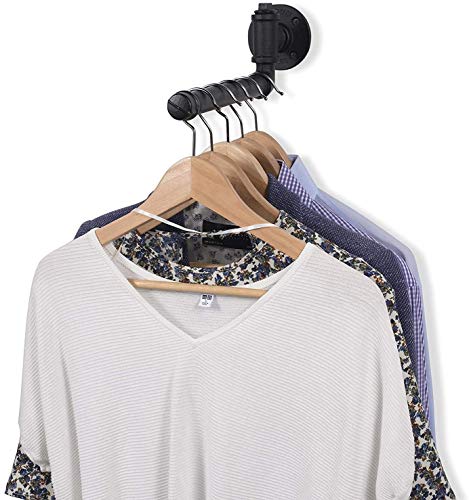 LZB - Soporte de pared industrial para colgar tuberías (35,5 cm), color negro Cover