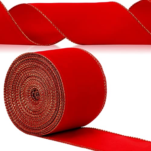 Yungyan Velvet Ribbons with Gold Edge Felt Ribbon...