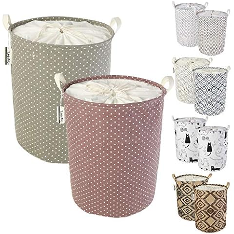 LessMo 2 Pcs Foldable Laundry Basket Set Cover