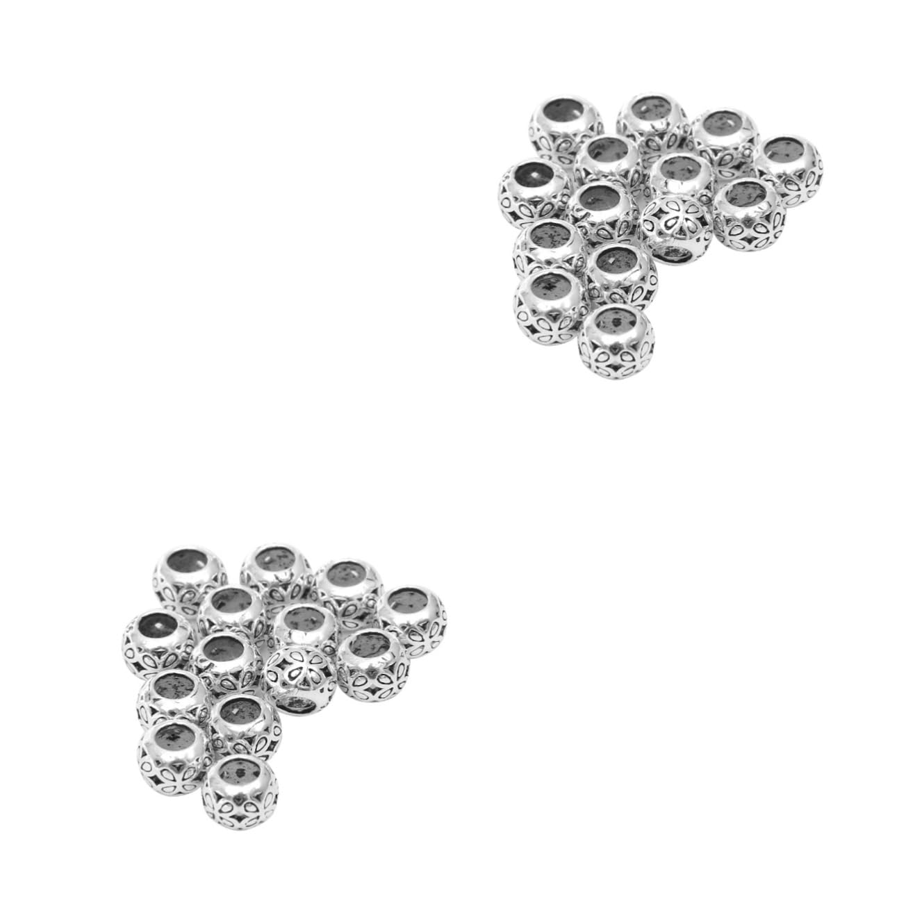 Operitacx 28pièces Perles Intercalaires Argentées Pour Fabrication De Bijoux Accessoires Thaïlandais Pour Colliers Et Bracelets