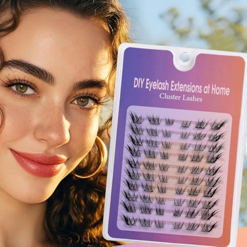 Image of MAYCREATE DIY Eyelash Extension Clusters, 60pcs Individual Lash Clusters Natural Wispy Volume Lashes for At Home Lash Extension Kit
