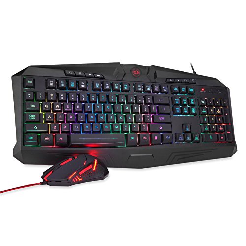 Baichuan Juego de ratón Gaming Teclado traje S101u00a0REDRAGON RGB LED Teclado y Ratón retroiluminada Juego de ratón M601u00a0y teclado muet teclado 104u00a0Ordenador con reposamuñecas PC Teclado de Juego