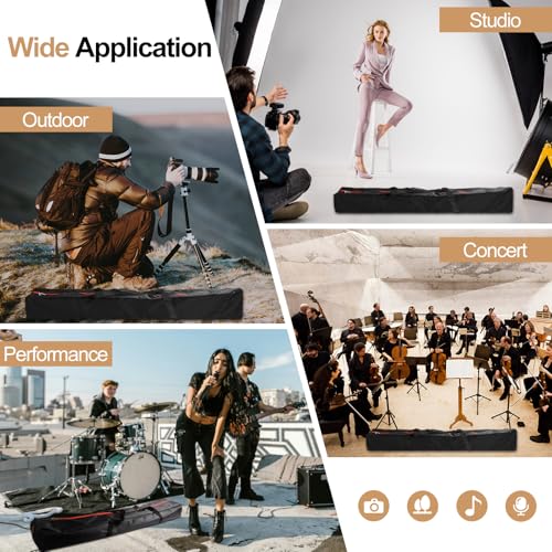 51in Tripod Carrying Case, Heavy Duty Tripod Bag with Handles, Full Double Zipper, Inner Pocket, Padded Carry Case for Pipe and Drape Kit, Light, Speaker, Mic Stand - Thumbnail 7