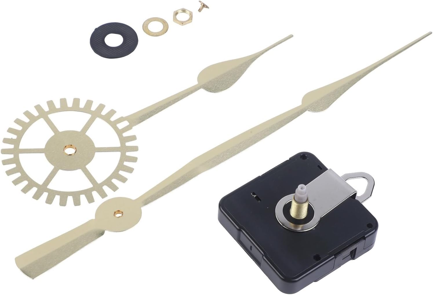 High Torque Silent Quartz Clock Movement Mechanism Replacement for 50–60 cm Wall Clocks — DIY Repair Kit with 18 mm Shaft, 200/230 mm Hour Hand, 135/181(Gold 1)