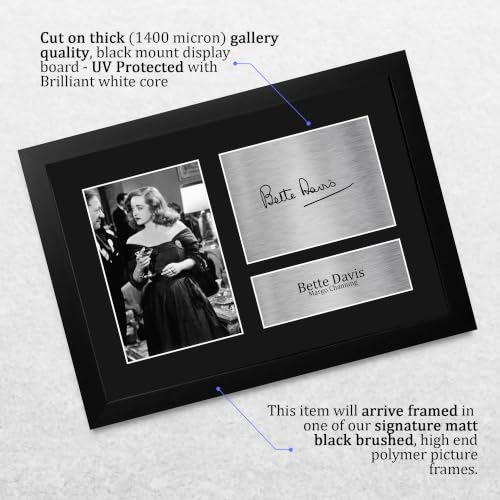Autógrafo de Bette Davis enmarcado Todo sobre Eva recuerdo de película clásica A4 3