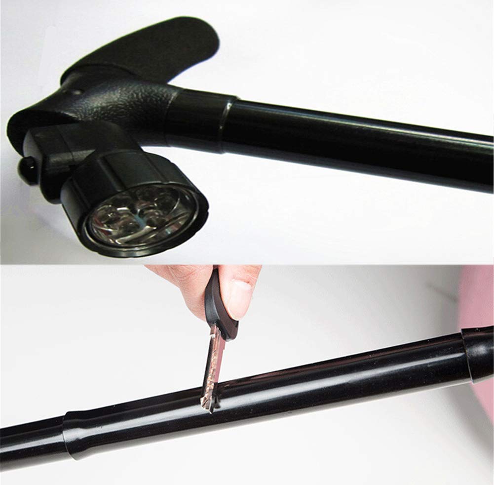Muletas para Ancianos, bastón Plegable, Ajustable, con luz LED, Plegable, de Aluminio, para Hombres, Mujeres, Padres, Madres, con asa de Espuma de Primera Calidad, Correa de muñeca charitable