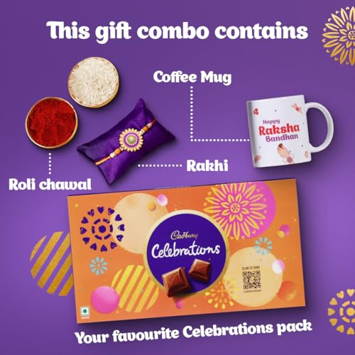 Image of Cadbury Celebrations Chocolate Rakhi Gift Pack Combo with Mug, 189.6 g