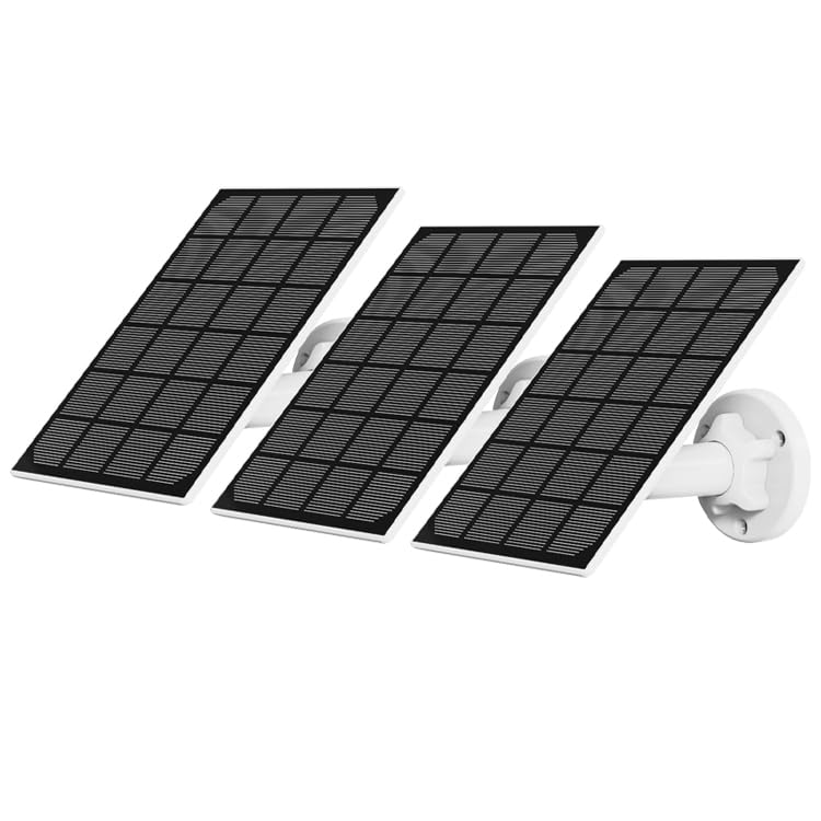 NIVIAN-Panel Solar para cámaras IP de Seguridad y vigilancia con bateria -Compatible Ezviz C3A y BC1C-Apta para Exterior IP65- Conector MicroUSB- DC 5V 3W- Cable 3 Metros (3)