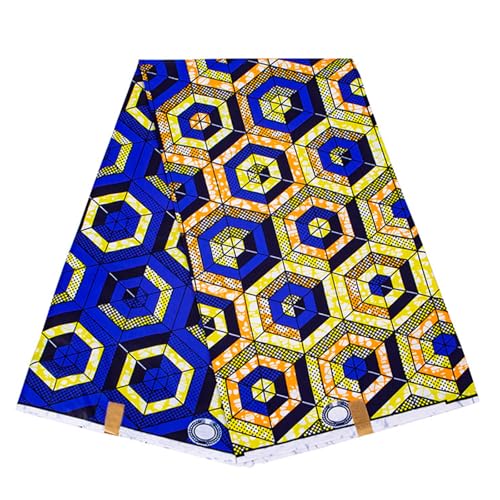 Tissu africain imprimé géométrique polyester ciré 2,9m pour patchwork et coussins
