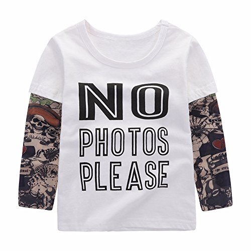 Fashion Boys Stylish Printed Patchwork Tattoo Sleeve T-Shirt