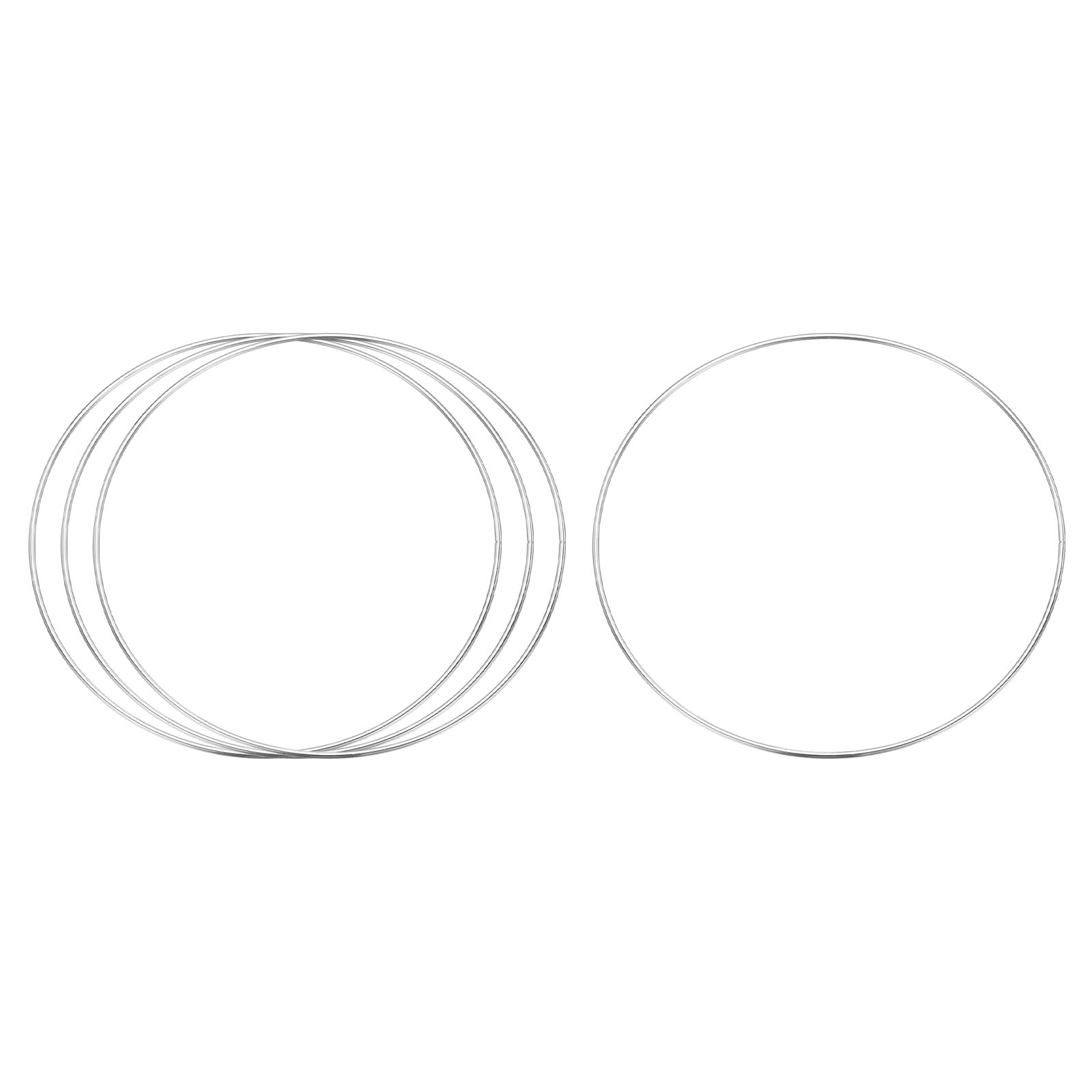 Anneau métal 19,1 cm pour macramé et attrape-rêves - uxcell Lot de 4 cercles argentés