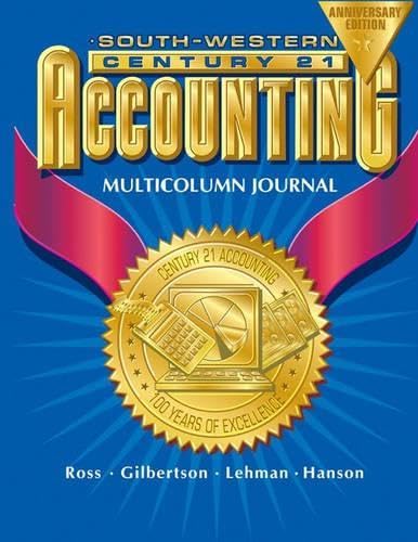 Century 21 Multicolumn Journal Accounting Anniversary Edition, Introductory Course Chapters 1-17, 7e