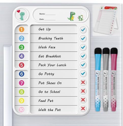 Magnetic Chore Chart for Kids, ADHD Task Tracker Easy-Check Routi...