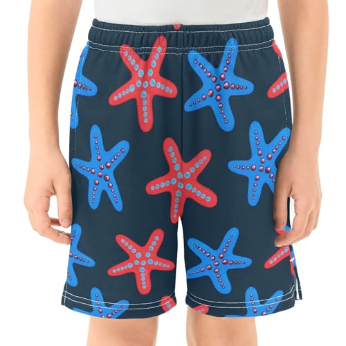 J JOYSAY Spotted Starfish Marine Dark Boys Athletic Shorts Kids Youth Casual Shotrs with Elastic Waistband Pockets2