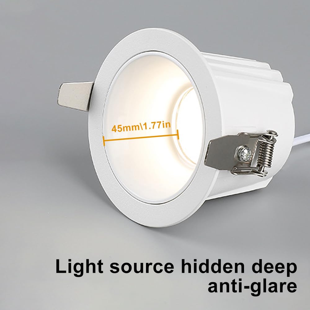 Faretti da incasso, faretti da soffitto, faretti da soffitto a LED da 12 W, faretti da soffitto a filo, mini luci da bagno e faretti d'accento, faretti da corridoio e ingresso(White3500k)