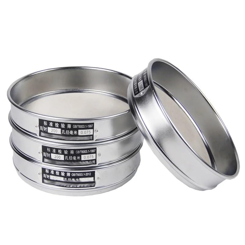 Tamis d'essai standard de laboratoire 304 SUS, cadre chromé, maille filtrante, tamis d'inspection d'échantillonnage conforme à la pharmacopée, diamètre 20 cm, 80-500 mesh(Lid and Bottom)