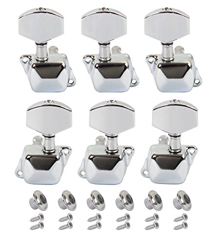 Ymc Chrome-Tuning-Peg-Round220-3L3R 6 Pieces 3L3R Semiclosed Guitar Tuning Pegs Tuners Machine Heads #TOP4
