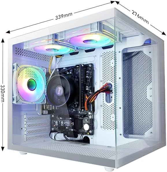 Gaming PC Ryzen7 5700G Nvme SSD 1TB 16G RAM WiFi 6 Prebuilt Towers Desktop Computer White White 1 TB 16 GB R7 5700G DOS image 4 of 8 B0DWL42VQ1