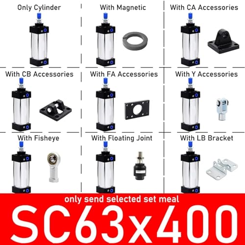Vérin pneumatique SC63 pour automatisation précise avec piston magnétique 63mm - 2
