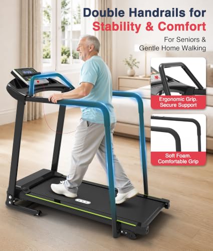 Best Walking Pad Treadmills Under $200 for Women Over 50 (2026) 8 Redliro Walking Treadmill for Seniors with Long Handrails for Home
