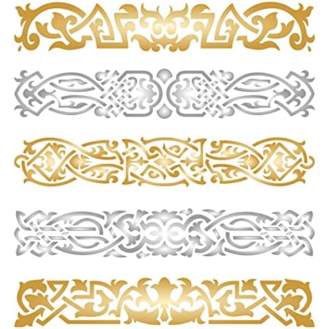Stencils for Walls: Celtic Clip Stencil, 6 x 6.5 inch (S) - Irish Celts Viking Barrette Hairclip Knotwork Design Woven Ethnic Braided Protection Knot Stencils for Painting Template Cover