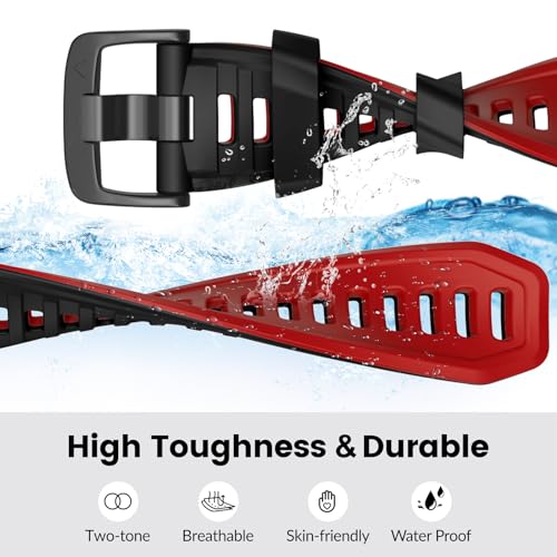 MYSNBKN 26mm Watch Strap for Garmin Instinct 2X/Instinct 2X Solar, Tactical Soft Silicone Replacement Strap with Adapter Tools - Image 4
