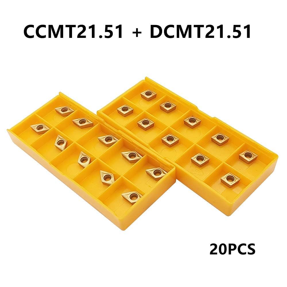 CCMT21.51 CCMT060204 DCMT21.51 DCMT070204 Hartmetall-Dreheinsätze CCMT-Einsatz DCMT-Einsatz Mehrschichtbeschichtete Dreheinsätze Ersatzeinsätze für Drehmaschinen-Drehwerkzeughalter Bohrstange 20 Stück