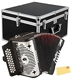 Hohner Panther Diatonic Accordion - Keys G/C/F Bundle with Hard Case and Austin Bazaar Polishing Cloth