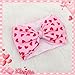 YanJie 7'' Valentines Hair Bow for Baby Girls Heart Headbands Valentine Hair Accessories for Infants Pink Headband Cute Bowknot Barrettes Hearts Outfit