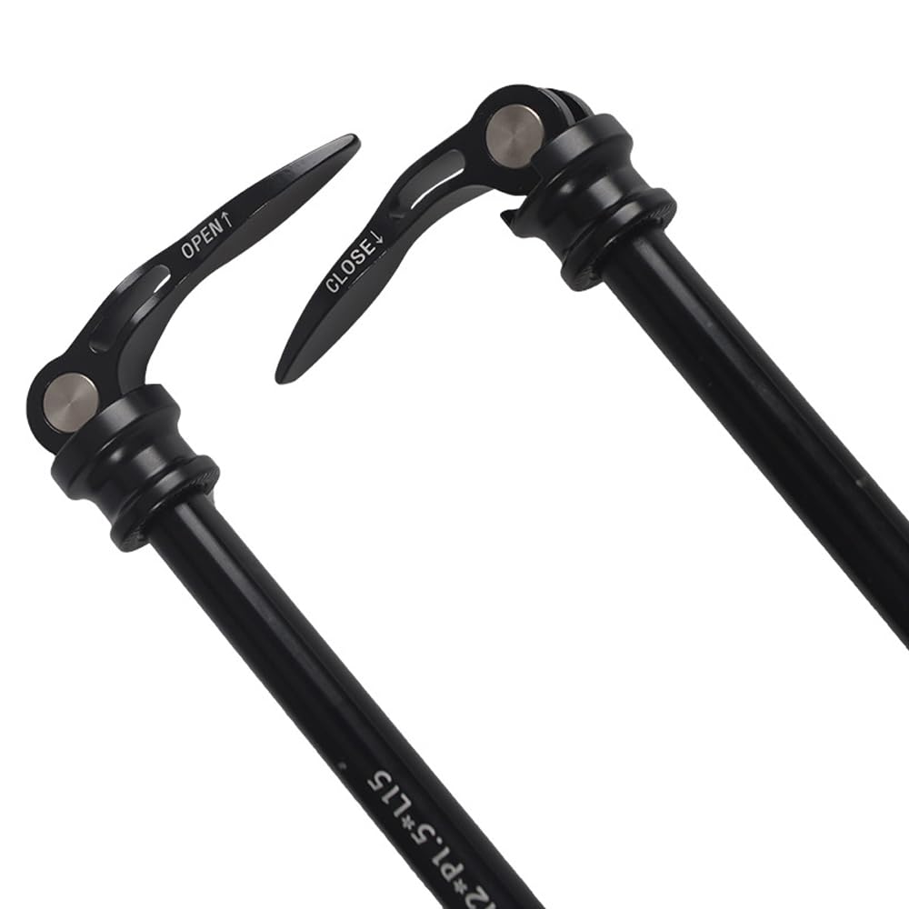 Eje pasante de bicicleta de 12 mm, ruedas delanteras y traseras, pinchos de liberación rápida con paso de rosca de 1,5 mm, pinchos de eje ultraligeros de 15 mm
