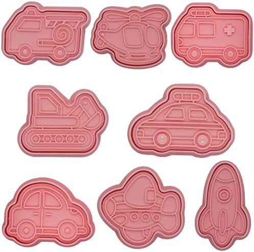 Cookie Cutters set,8 Style Car cartoon Cookie stamps ,Christmas cookie cutters ,Funny Fondant Tool Pastry Biscuit Cake Baking Mold Tools for Kids