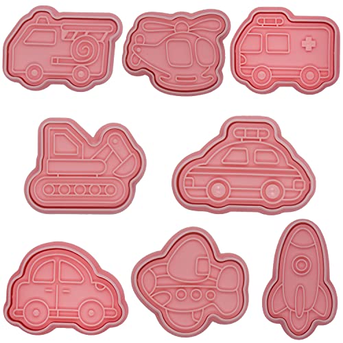 Cookie Cutters Set,8 Style Car Cartoon Cookie Stamps ,Christmas Cookie Cutters ,Funny Fondant Tool Pastry Biscuit Cake Baking Mold Tools For Kids #TOP24