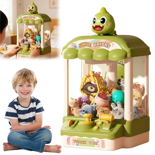Macchina Claw per Bambini, Carino Distributore di Bambole con Suoni & Peluche, Giocattolo Elettrico Estrazione Caramelle, Premi per Compleanni Ragazze 3-8 Anni-Green