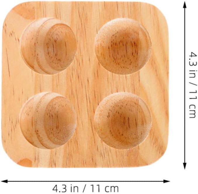 3pcs Wooden Egg Tray Organizer with 4-slot Double Row