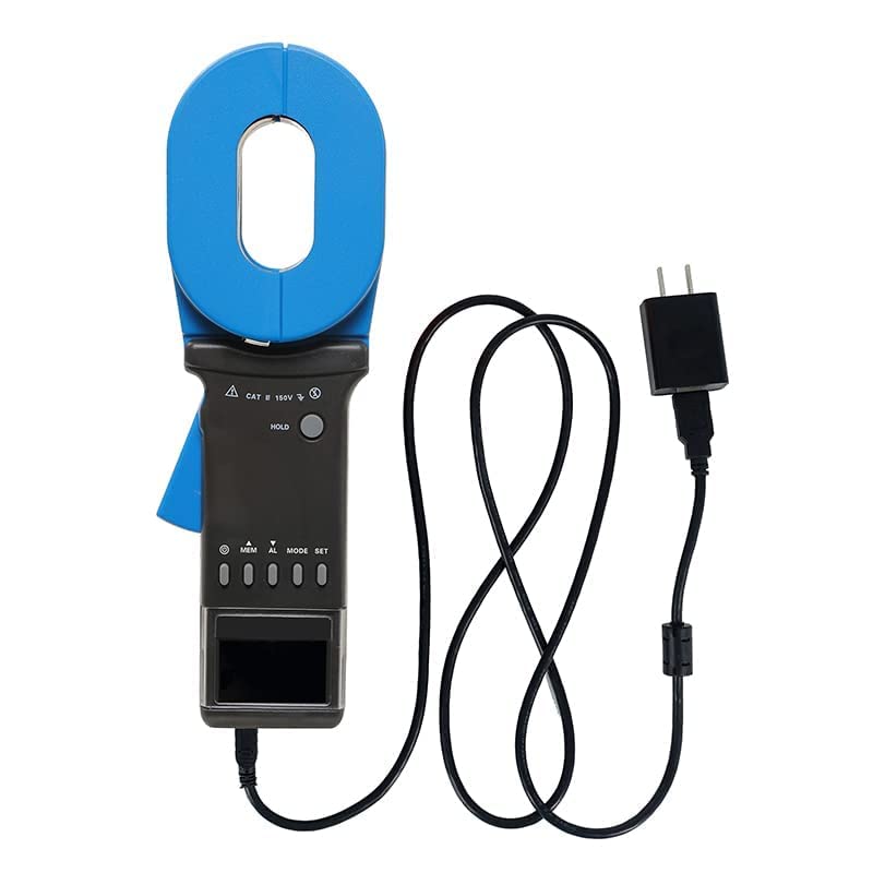 Clamp Ground Resistance Tester Multi-Functional Earth Resistance Meter Tester Loop Resistance Measurement Instrument with Resistance Range 0.01 to 1500Ω Resolution 0.001Ω 999 Sets Data Storage
