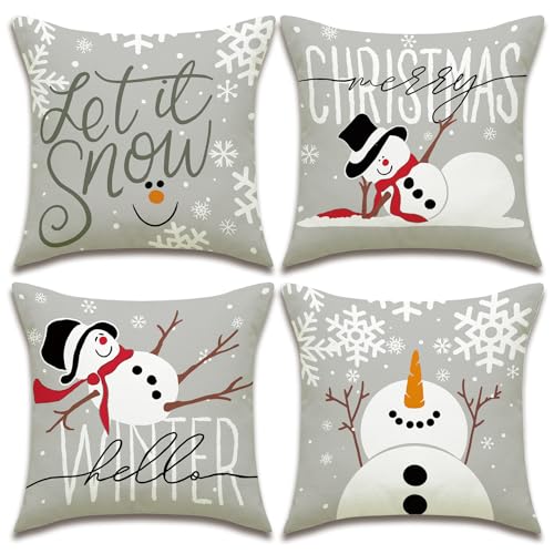 Axlyca 4PCS Kissenbezug Weihnachten,40x40cm Kissenbezüge...