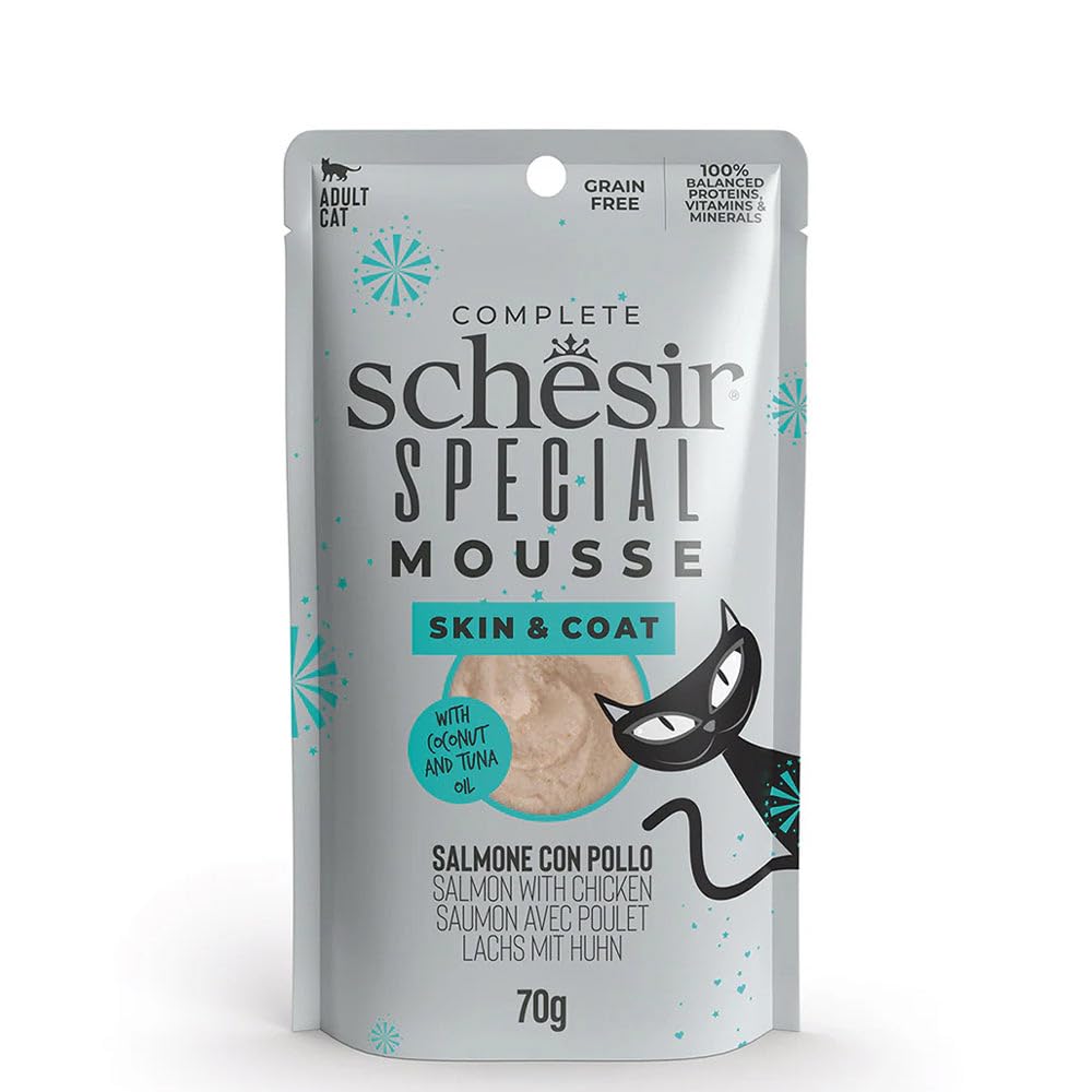 Schesir Special Mousse Skin & Coat Salmon with Chicken Adult Cat Wet Food - 70 gm | Pack of 6 (B0D98CQN5Y) Amazon Price History, Amazon Price Tracker