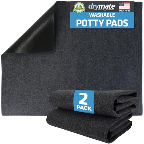 Image of Drymate 2-Pack Washable Pee Pads for Dogs (29x36), Waterproof, Absorbent, Slip-Resistant, Reusable Pet Training Potty Puppy Mats, Housebreaking, Incontinence Bed Pads, Crate, Kennel (USA Made)