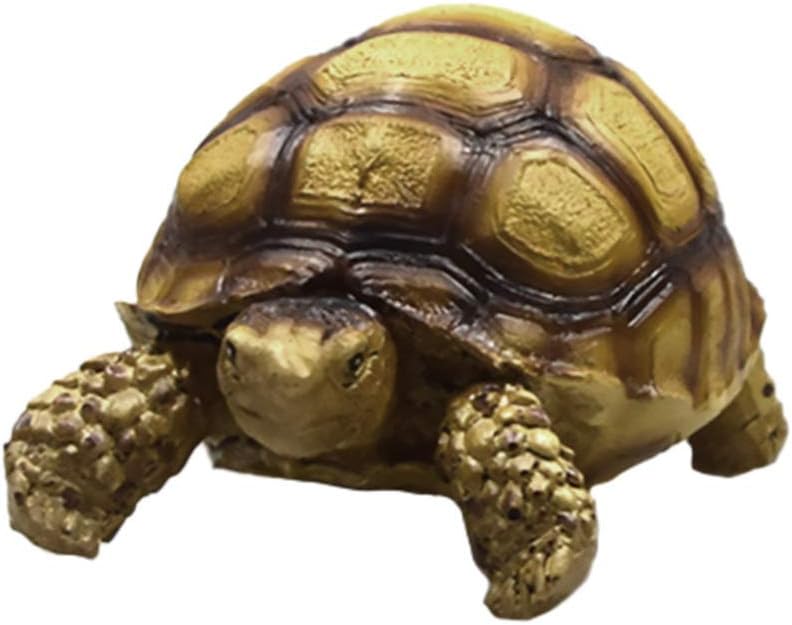 Popetpop 亀フィギュア 爬虫類ケース オブジェ インテリア 飾り カメ アクセサリー 模擬 シミュレーションタ 水槽 装飾 置物 イエロー 福袋