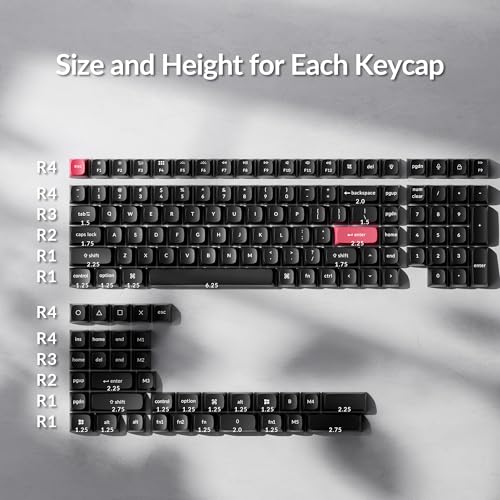Image of Keychron OSA Profile Double-Shot PBT Keycap Full Keycap Set (141 Keys) - White on Black, Compatible with MX Mechanical Switches, Non-Shine-Through, Fits ANSI Layouts (100%, TKL, 96%, 75%, 65%, 60%)